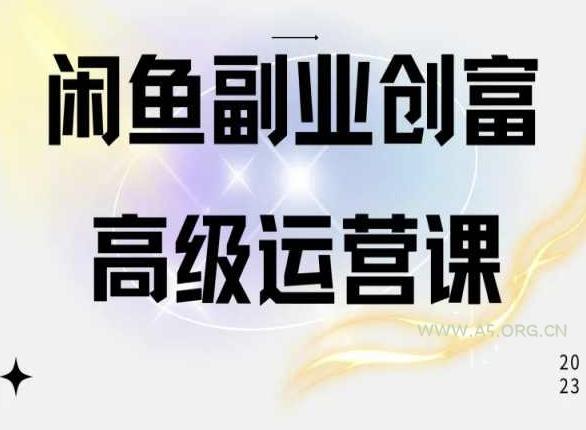 闲鱼电商运营高级课程,一部手机学会闲鱼开店赚钱-A5资源网