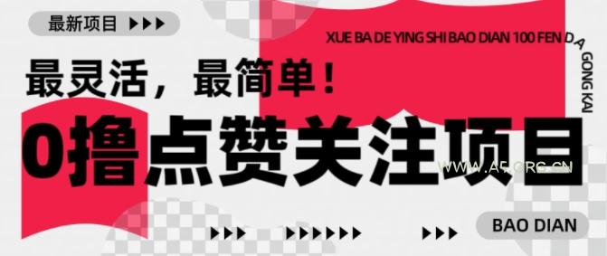 【0撸】最新点赞关注小项目,1毛起赚,1块起提-A5资源网