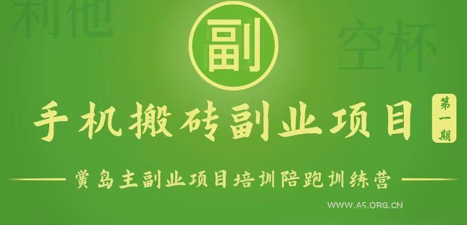 手机搬砖小副业项目训练营1.0，能用手机做的简单小副业-A5资源网