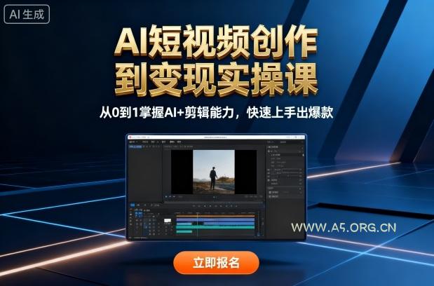 AI短视频创作到变现实操课，从0到1掌握AI+剪辑能力，快速上手出爆款(更新10月)-A5资源网