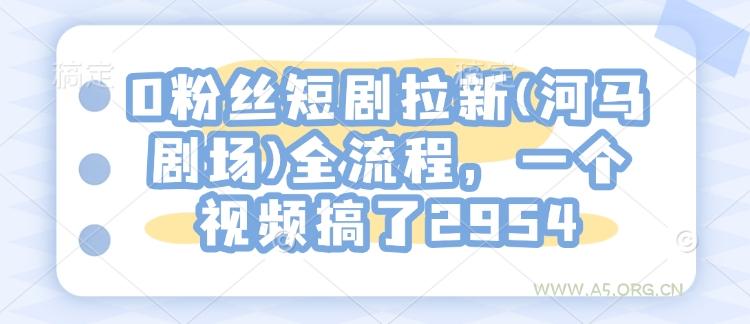 0粉丝短剧拉新(河马剧场)全流程,一个视频搞了2954-A5资源网