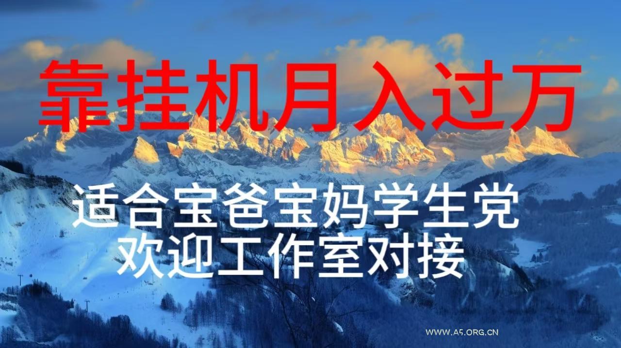 每天躺着日入几百挂机项目,适合宝爸宝妈学生党工作室对接-A5资源网