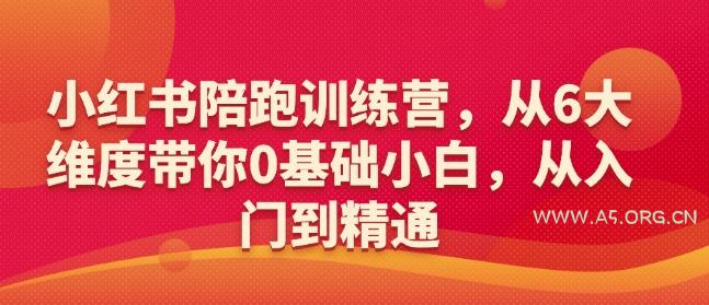 小红书陪跑训练营,从6大维度带你0基础小白,从入门到精通-A5资源网