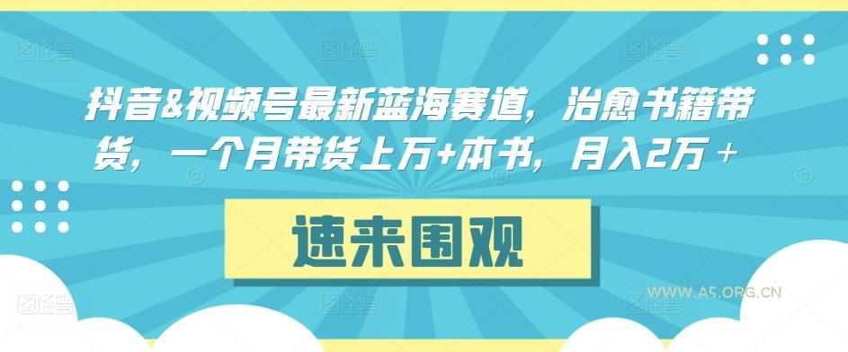 抖音&视频号最新蓝海赛道,治愈书籍带货,一个月带货上万+本书,月入2万+【揭秘】-A5资源网
