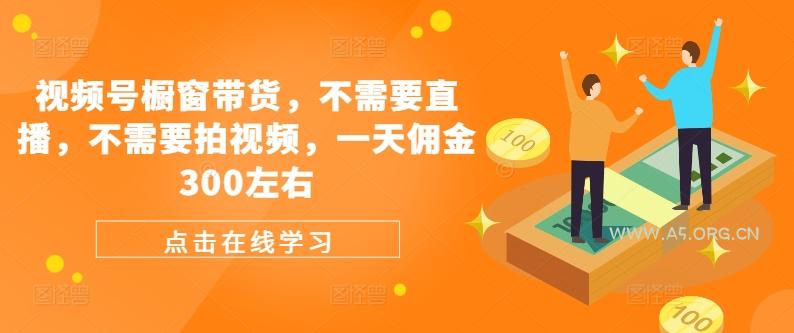 视频号橱窗带货,不需要直播,不需要拍视频,一天佣金300左右-A5资源网