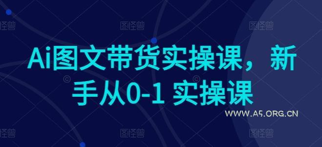 Ai图文带货实操课,新手从0-1 实操课-A5资源网