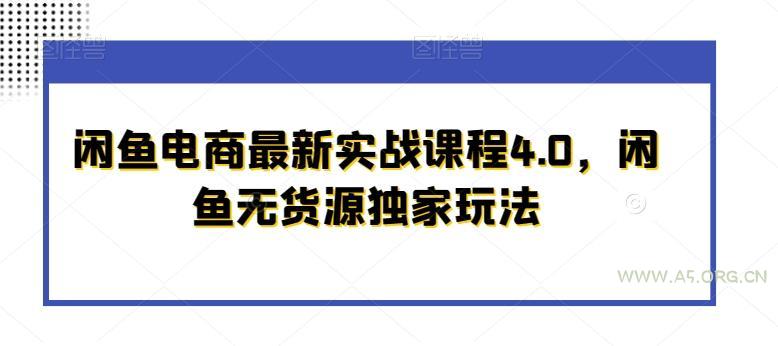 闲鱼电商最新实战课程4.0,闲鱼无货源独家玩法-A5资源网