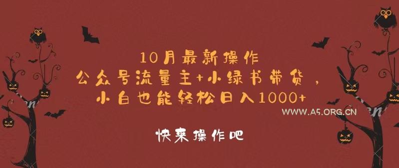 10月最新操作,公众号流量主+小绿书带货,小白轻松日入1000+-A5资源网