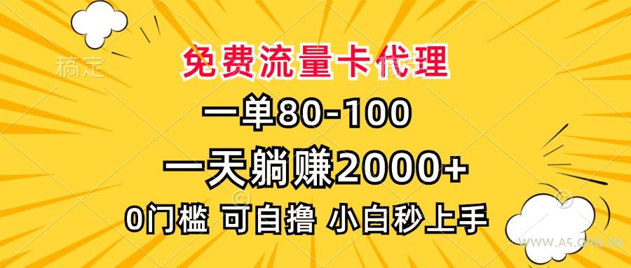 一单80,免费流量卡代理,一天躺赚2000+,0门槛,小白也能轻松上手-A5资源网