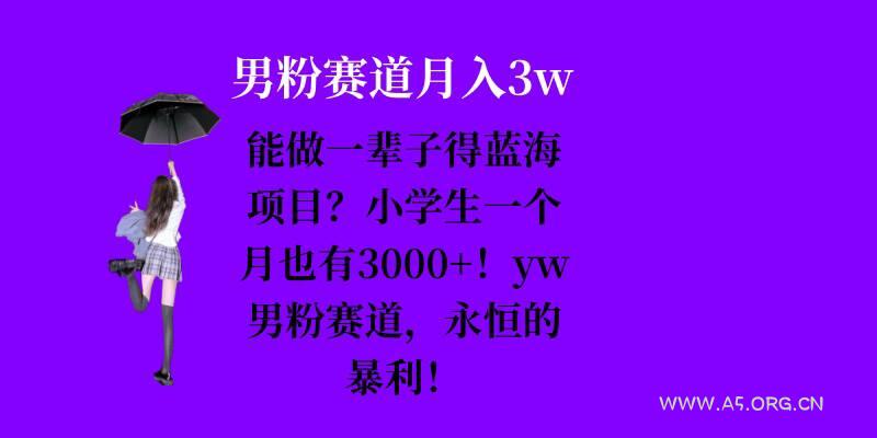 能做一辈子的蓝海项目?小学生一个月也有3000+,yw男粉赛道,永恒的暴利-A5资源网
