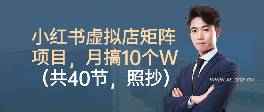 小红书虚拟店矩阵项目,月搞10W(共40节,照抄照做)-A5资源网