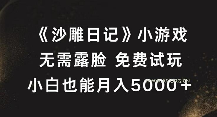 《沙雕日记》小游戏,无需露脸免费试玩,小白也能月入5000+【揭秘】-A5资源网