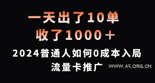 一天出了10单,收了1000+,2024普通人如何0成本入局流量卡推广【揭秘】-A5资源网