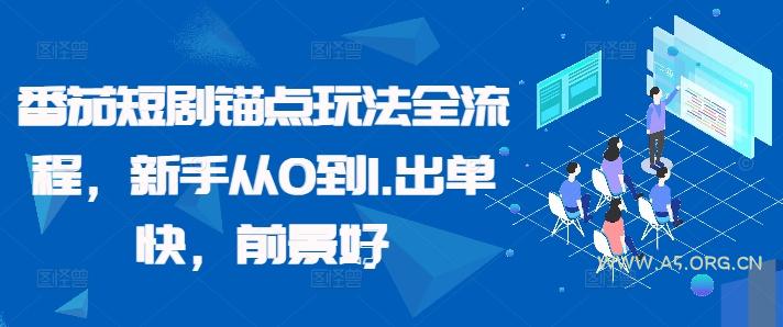 番茄短剧锚点玩法全流程,新手从0到1,出单快,前景好-A5资源网