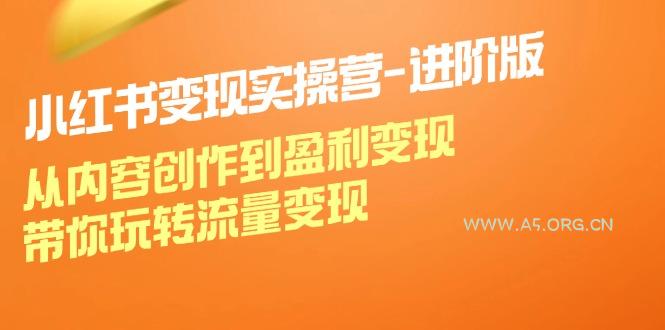 小红书变现实操营进阶版:从内容创作到盈利变现,带你玩转流量变现-A5资源网