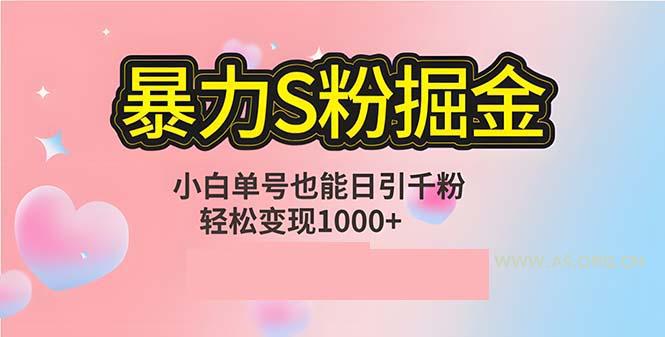 单人单机日引千粉,变现1000+,S粉流量掘金计划攻略-A5资源网