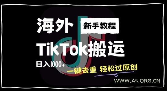 2024最新海外TikTok搬运玩法,一键去重轻松过原创,新手无经验也能日入1k【揭秘】-A5资源网