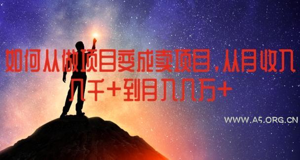 如何从做项目变成卖项目,从月收入几千到月入几万【揭秘】-A5资源网