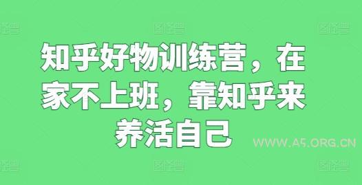 知乎好物训练营,在家不上班,靠知乎来养活自己-A5资源网