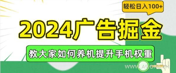 2024广告掘金,教大家如何养机提升手机权重,轻松日入100+【揭秘】-A5资源网