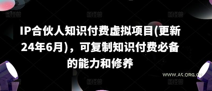 IP合伙人知识付费虚拟项目(更新24年6月),可复制知识付费必备的能力和修养-A5资源网
