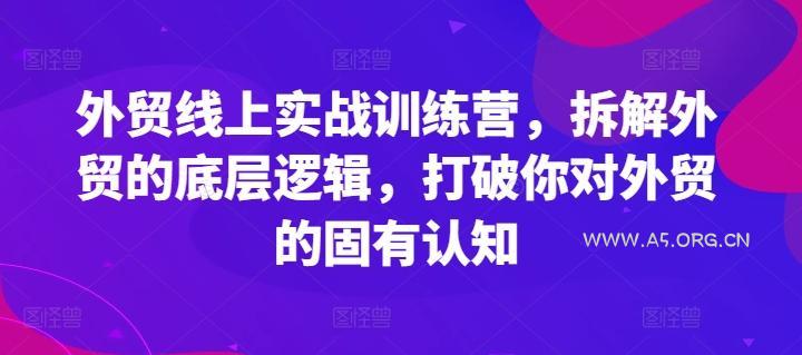外贸线上实战训练营,拆解外贸的底层逻辑,打破你对外贸的固有认知-A5资源网