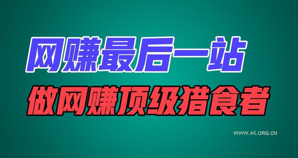 网赚最后一站，卖项目，做网赚顶级猎食者-A5资源网