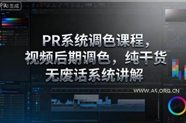 PR系统调色课程,视频后期调色,纯干货无废话系统讲解-A5资源网