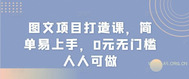 图文项目打造课,简单易上手,0元无门槛人人可做-A5资源网