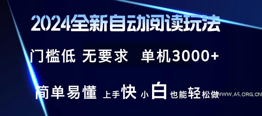 2024全新自动阅读玩法 全新技术 全新玩法 单机3000+ 小白也能玩的转 也…-A5资源网