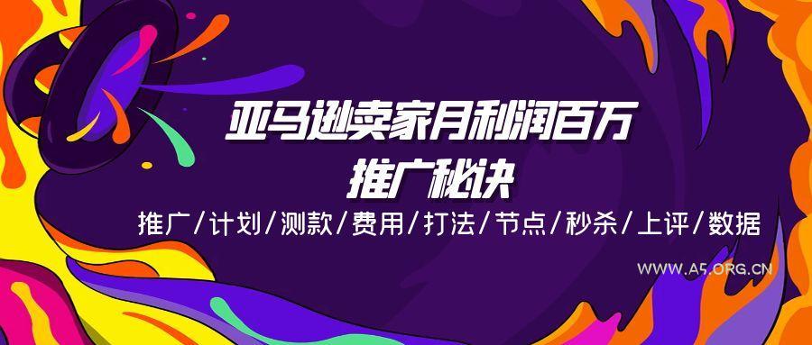亚马逊卖家月利润百万的推广秘诀，推广/计划/测款/费用/打法/节点/秒杀…-A5资源网
