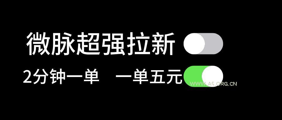 微脉超强拉新, 两分钟1单, 一单利润5块,适合小白-A5资源网
