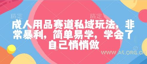 成人用品赛道私域玩法，非常暴利，简单易学，学会了自己悄悄做-A5资源网