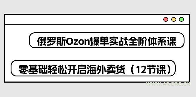 俄罗斯 Ozon-爆单实战全阶体系课,零基础轻松开启海外卖货(12节课-A5资源网