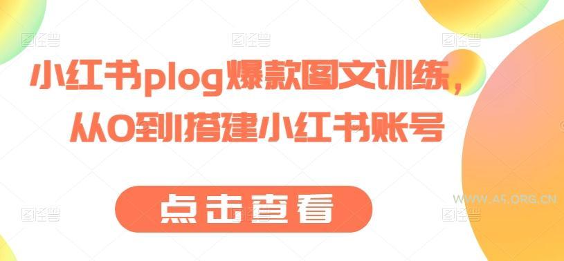 小红书plog爆款图文训练,从0到1搭建小红书账号-A5资源网