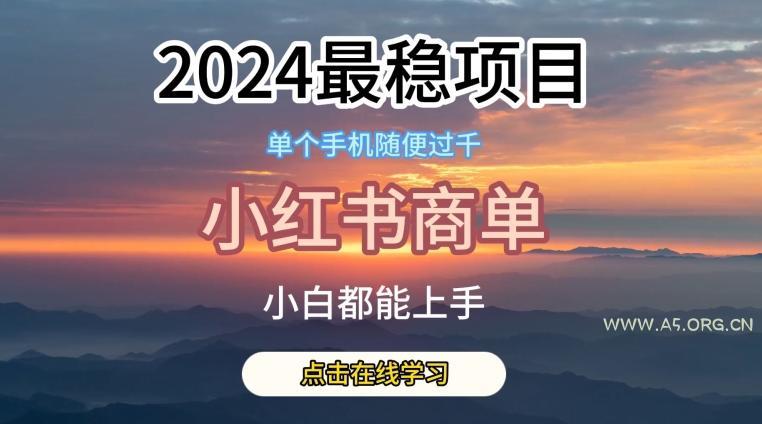 2024最稳蓝海项目,小红书商单项目,没有之一【揭秘】-A5资源网