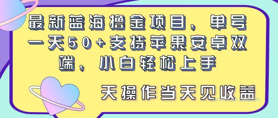最新蓝海撸金项目,单号一天50+, 支持苹果安卓双端,小白轻松上手 当…-A5资源网