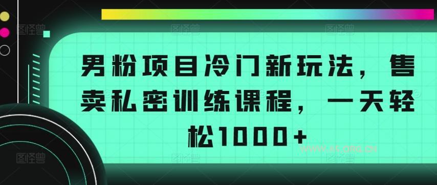 男粉项目冷门新玩法,售卖私密训练课程,一天轻松1000+【揭秘】-A5资源网