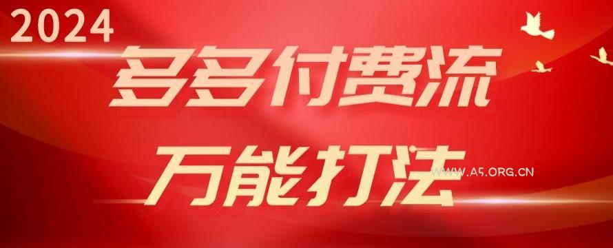 2024多多付费流万能打法、强付费起爆、流量逻辑、高转化、高投产【揭秘】-A5资源网