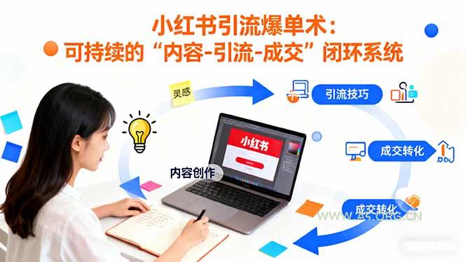 小红书引流爆单术:构建一套低成本 可持续的“内容-引流-成交”闭环系统-A5资源网