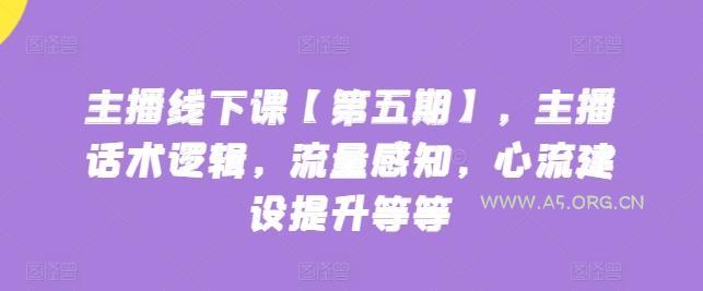 主播线下课【第五期】,主播话术逻辑,流量感知,心流建设提升等等-A5资源网