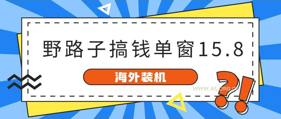 海外装机,野路子搞钱,单窗口15.8,亲测已变现10000+-A5资源网