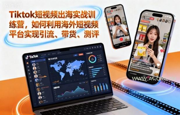 Tiktok短视频出海实战训练营,如何利用海外短视频平台实现引流、带货、测评-A5资源网