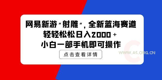 (9936期)网易新游 射雕 全新蓝海赛道,轻松日入2000+小白一部手机即可操作-A5资源网