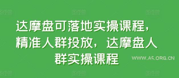 达摩盘可落地实操课程,精准人群投放,达摩盘人群实操课程-A5资源网