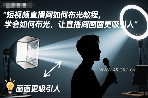 短视频直播间如何布光教程,学会如何布光,让直播间画面更吸引人-A5资源网