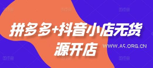 拼多多+抖音小店无货源开店,包括:选品、运营、基础、付费推广、爆款案例等(更新25年10月)-A5资源网