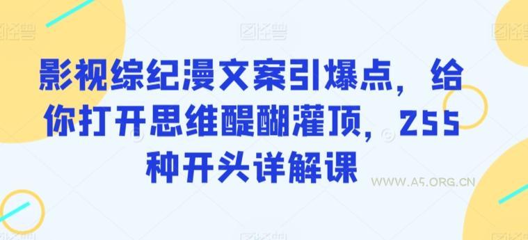 影视综纪漫文案引爆点,给你打开思维醍醐灌顶,255种开头详解课-A5资源网