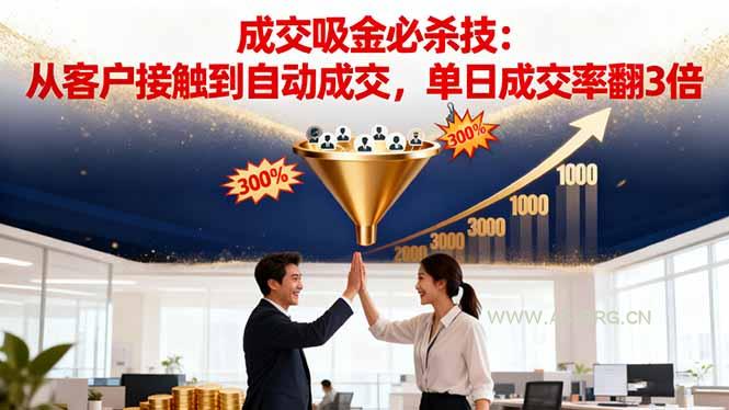 吸金成交营销必杀技:从客户接触到自动成交,单日成交率翻3倍-A5资源网