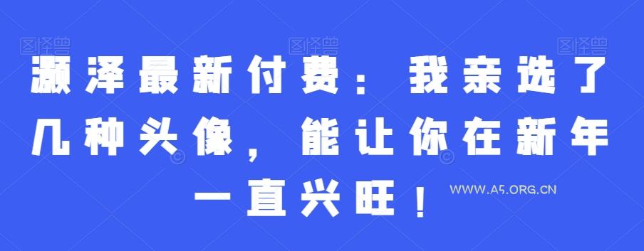 灏泽最新付费:我亲选了几种头像,能让你在新年一直兴旺!-A5资源网